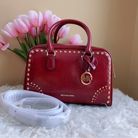 MICHAEL KORS Thompson Medium Distressed Studded Satchel - Picture 4 of 10